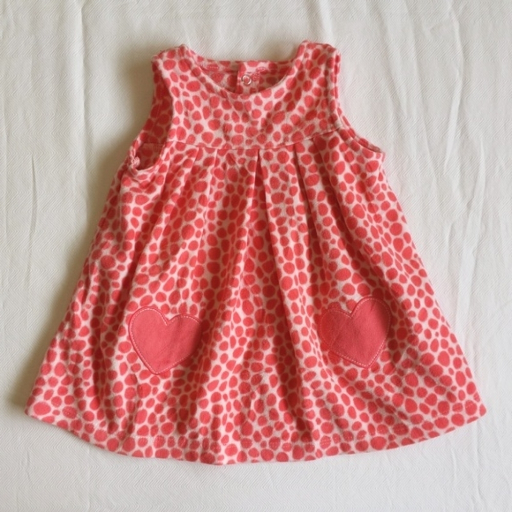 just one you by carter's coral dotted fleece jumper dress 6 months baby girl